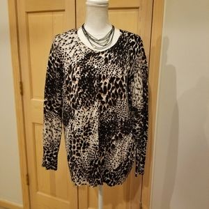 4 for $15 EUC ANIMAL PRINT CARDIGAN